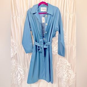 FRNCH Size Large Faux Leather Trench NWT